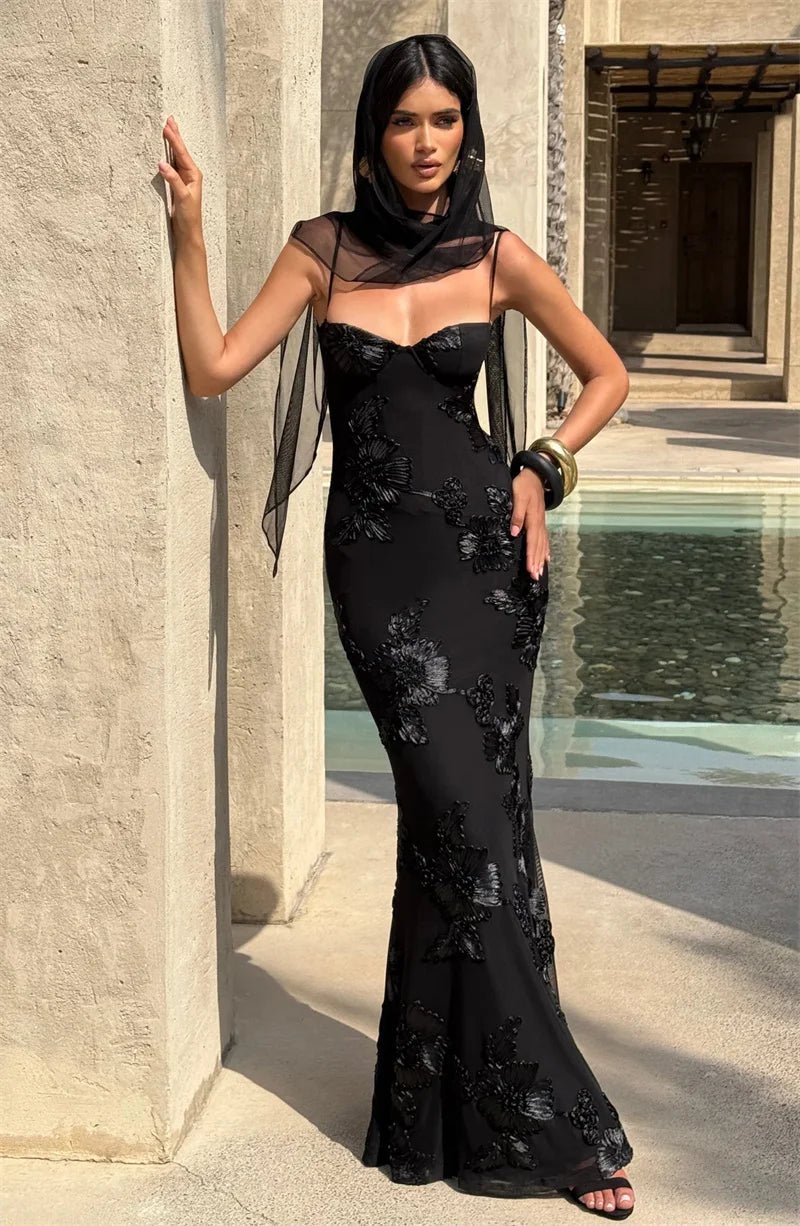 Spaghetti Strap Backless Maxi Dress - SN Wigs & More