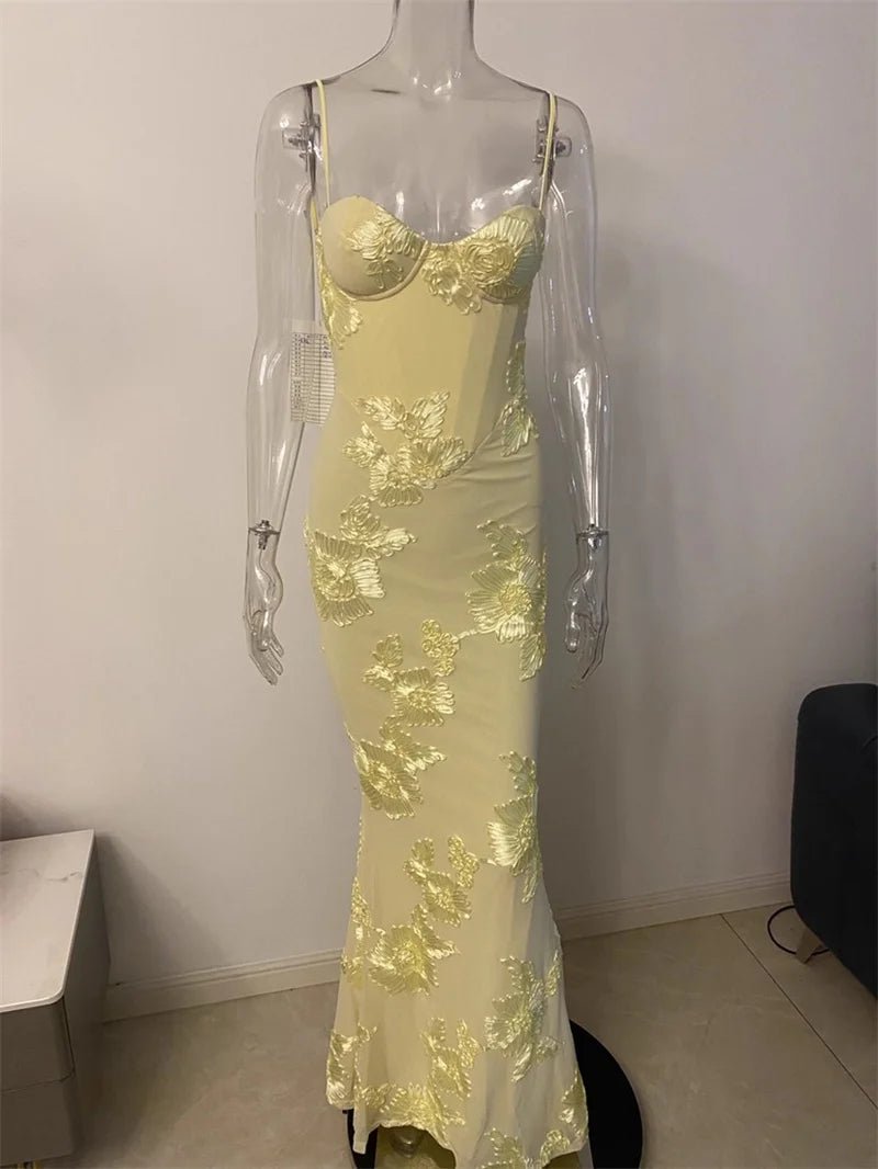 Spaghetti Strap Backless Maxi Dress - SN Wigs & More