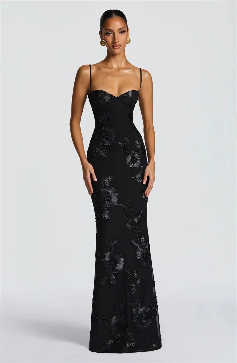 Spaghetti Strap Backless Maxi Dress - SN Wigs & More