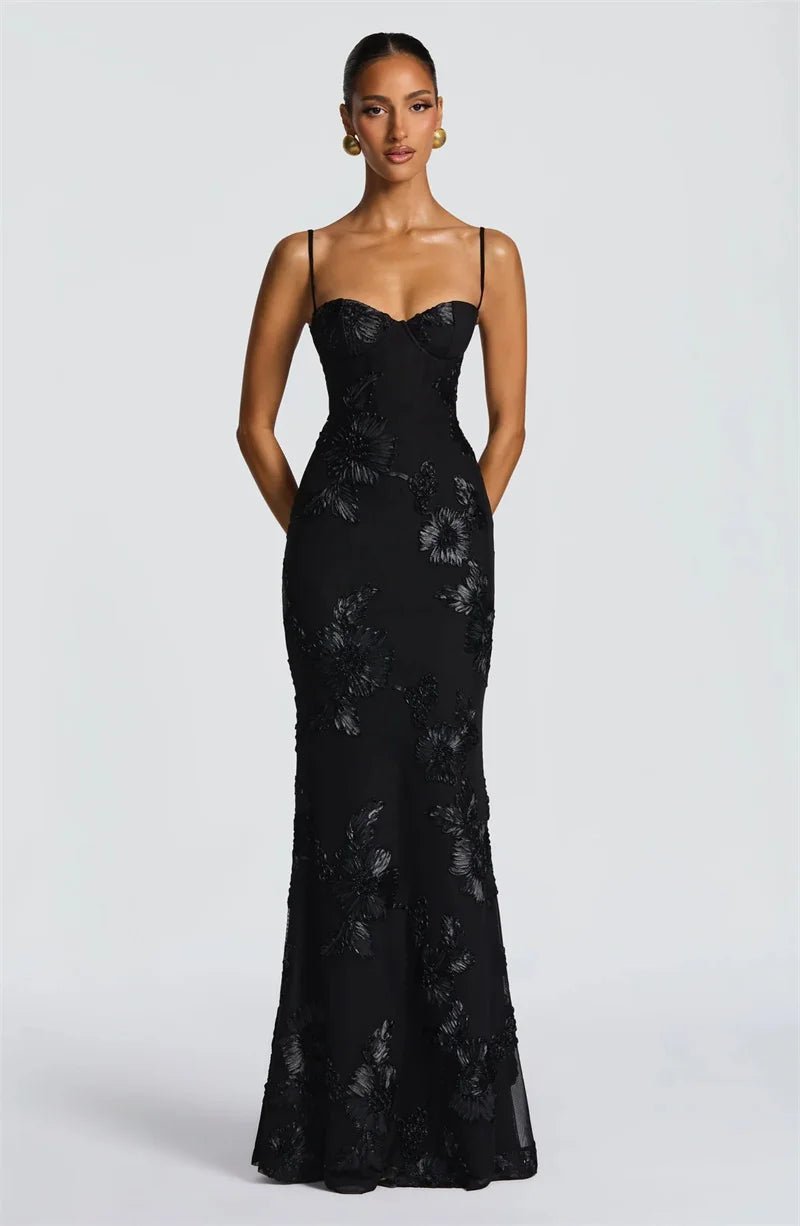 Spaghetti Strap Backless Maxi Dress - SN Wigs & More