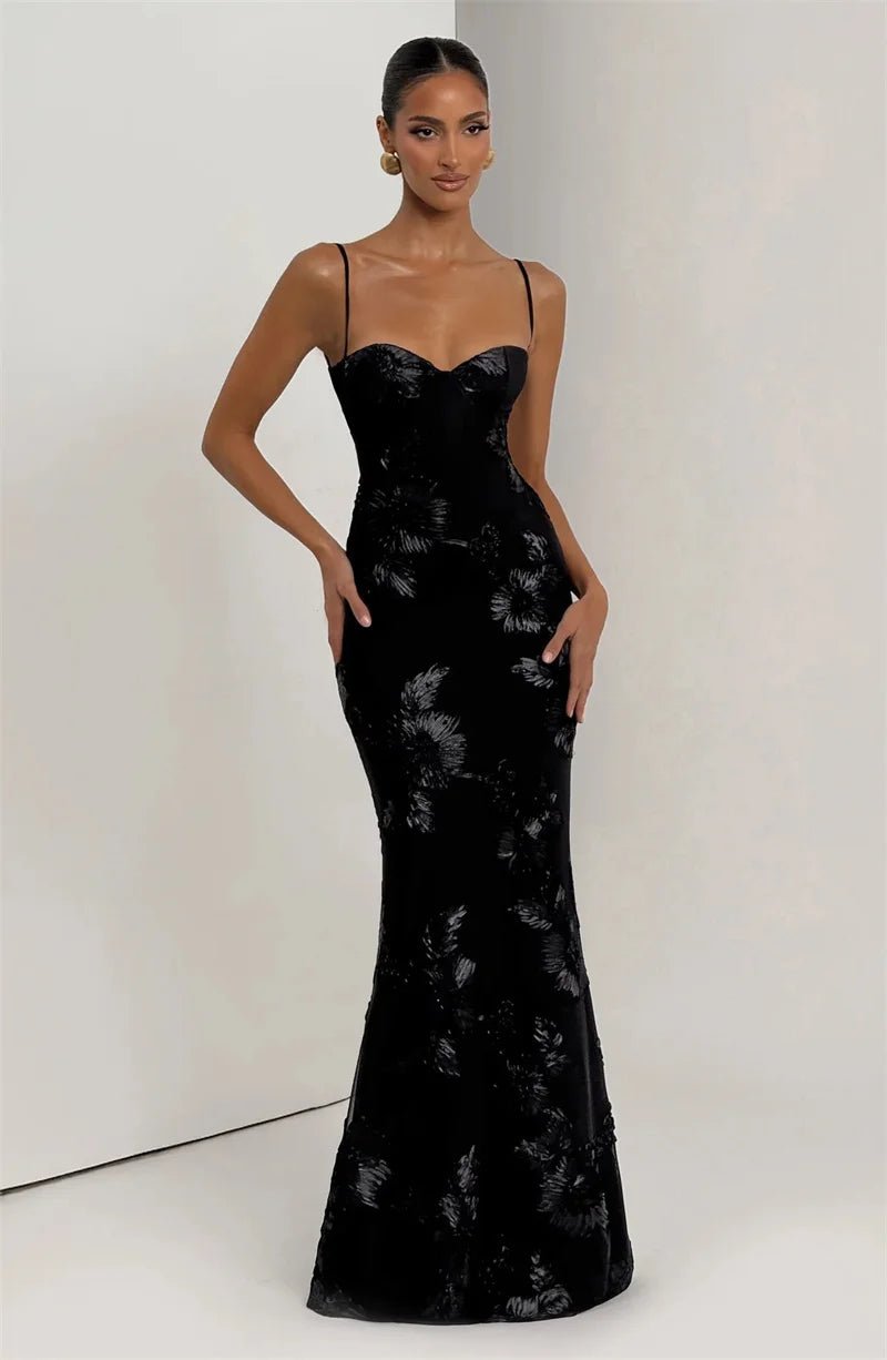 Spaghetti Strap Backless Maxi Dress - SN Wigs & More