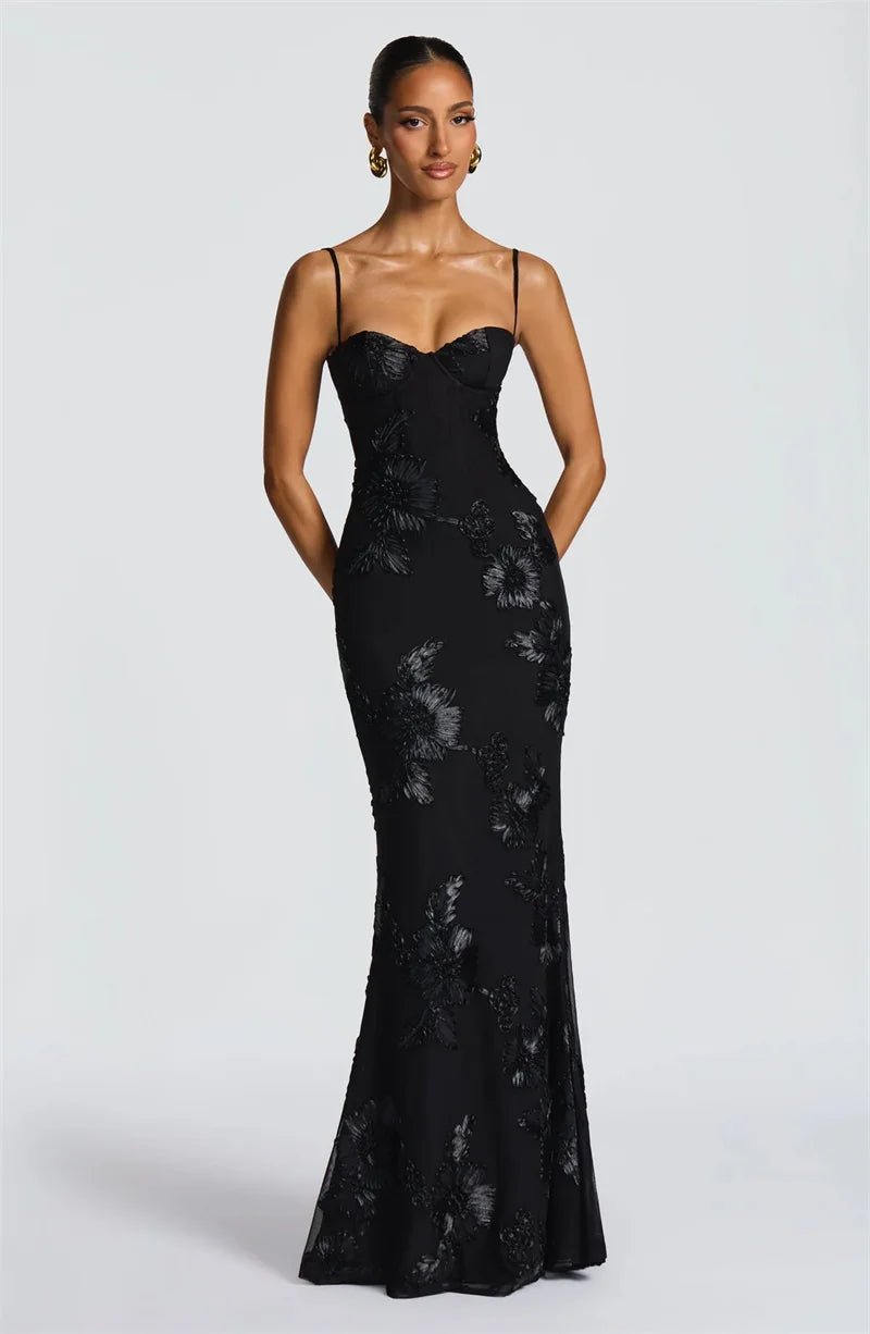 Spaghetti Strap Backless Maxi Dress - SN Wigs & More