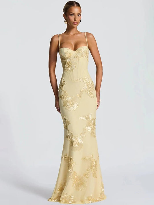 Spaghetti Strap Backless Maxi Dress - SN Wigs & More