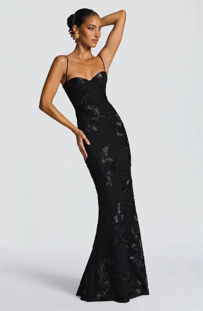 Spaghetti Strap Backless Maxi Dress - SN Wigs & More
