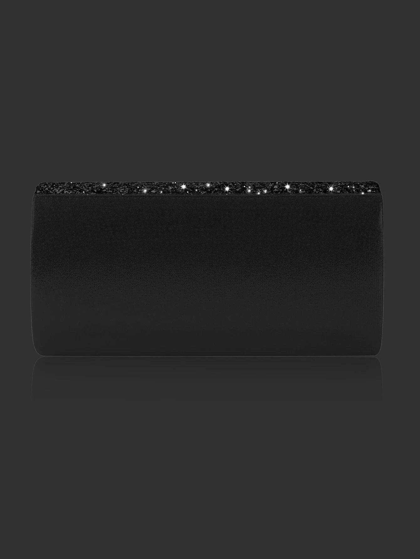 Sparkling and luxurious sequined evening clutch for women, paired with a gorgeous rhinestone necklace, earrings and bracelet set