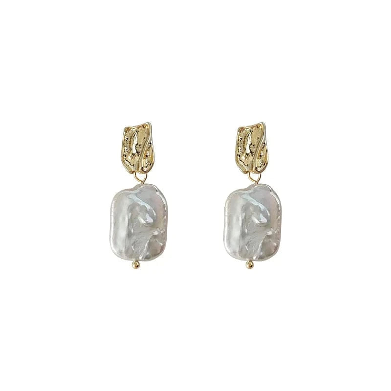 Special-Shaped Pearl / Gold Women Jewelry Baroque Special-Shaped Freshwater Pearl Stud Earrings