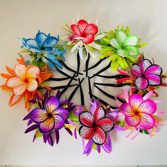 Spider lily Plumerias hair pick Foam flower Artificial Island tiara frangipanis hibiscuss ear hair accessories dance