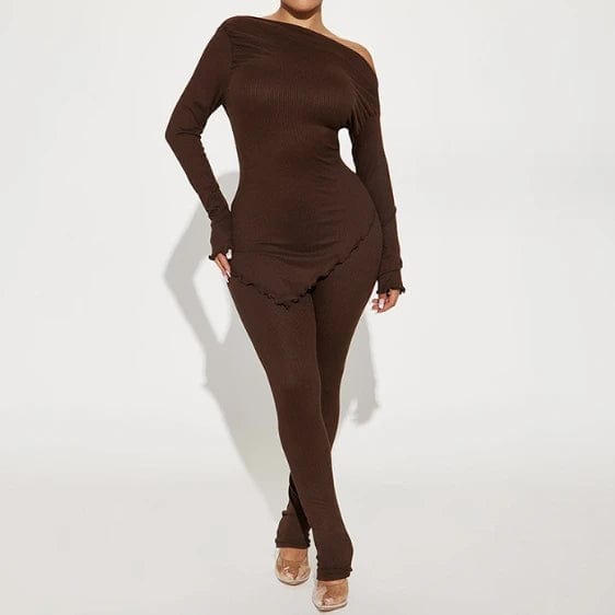 Spring 2024 Women Clothes Solid Color 2 Piece Leggings Set Women's Casual Suit Stretch Ribbed Tight Two Piece Set