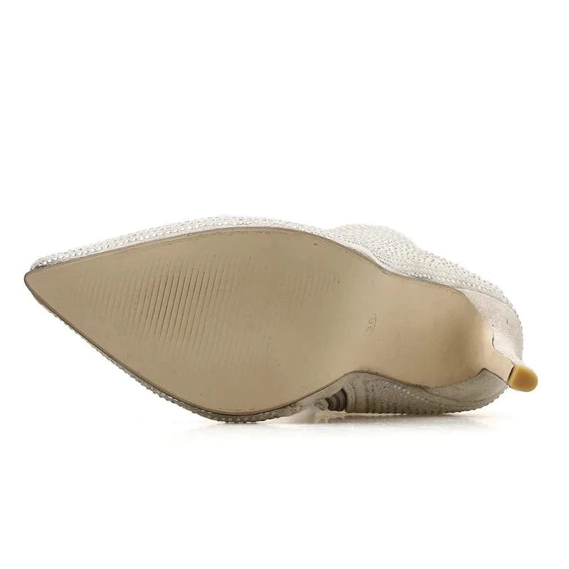 Spring/Autumn 35-42 NEW Ladies Boots Shoes Fashion 2024 Zipper Pointed Toe Patchwork Bling Retro Punk Mid-Calf Chelsea Boots