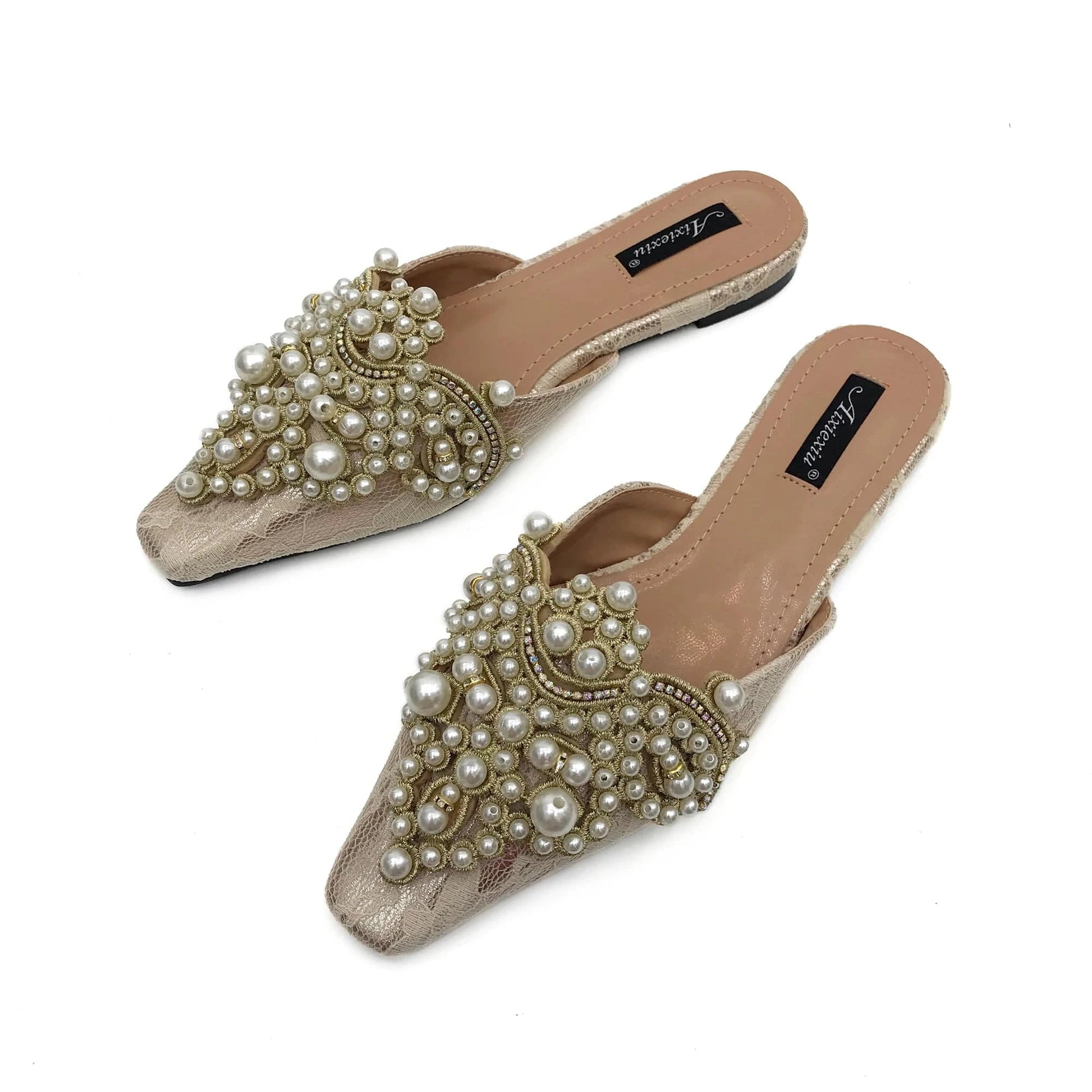 Spring/Autumn Fashion Sexy Women Shoes Elegant String Bead Crystal Patchwork Slip-On 35-39 Slipper NEW