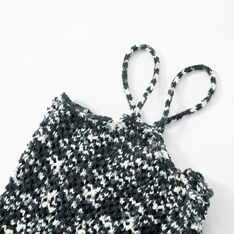 Spring Dresses Women 2024  Cold-Shoulder Trendy Sexy Knitted Dresses for Women Tassel  Fringe Trim Knit Crochet Dress