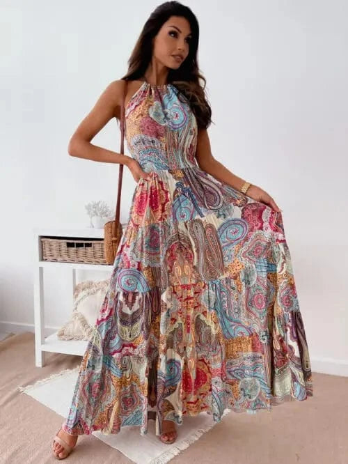 Spring Floral Printed Muslim Dress Long Sleeve Ramadan Turkey Vestidos Vintage Holiday Maxi Robe Kaftan Tunic Sundress