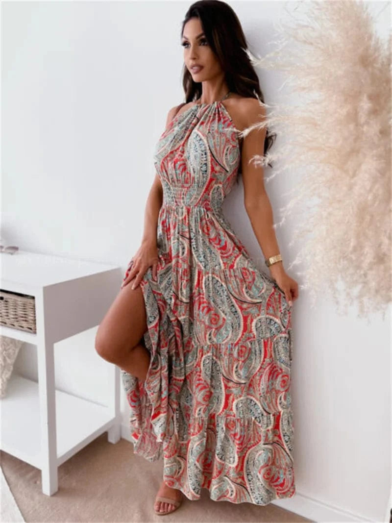 Spring Floral Printed Muslim Dress Long Sleeve Ramadan Turkey Vestidos Vintage Holiday Maxi Robe Kaftan Tunic Sundress