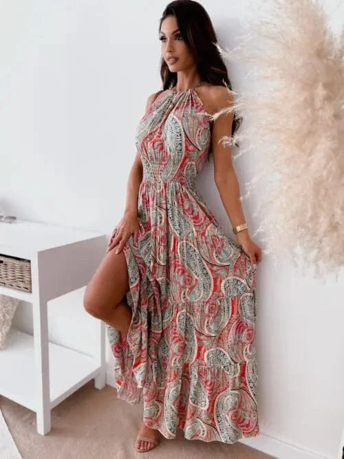 Spring Floral Printed Muslim Dress Long Sleeve Ramadan Turkey Vestidos Vintage Holiday Maxi Robe Kaftan Tunic Sundress