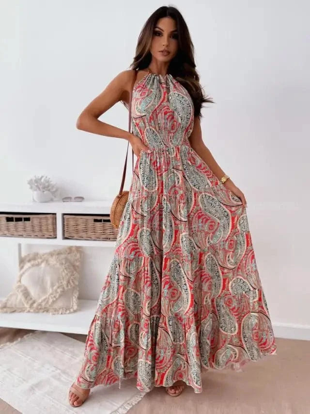 Spring Floral Printed Muslim Dress Long Sleeve Ramadan Turkey Vestidos Vintage Holiday Maxi Robe Kaftan Tunic Sundress