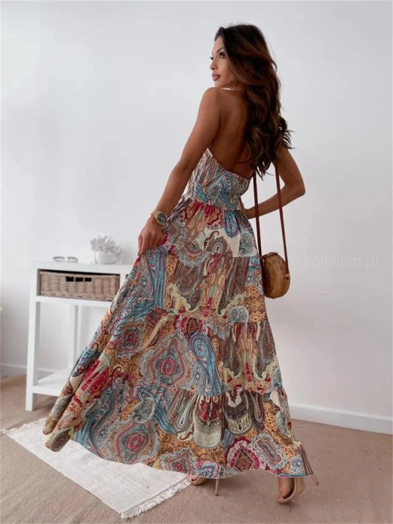Spring Floral Printed Muslim Dress Long Sleeve Ramadan Turkey Vestidos Vintage Holiday Maxi Robe Kaftan Tunic Sundress