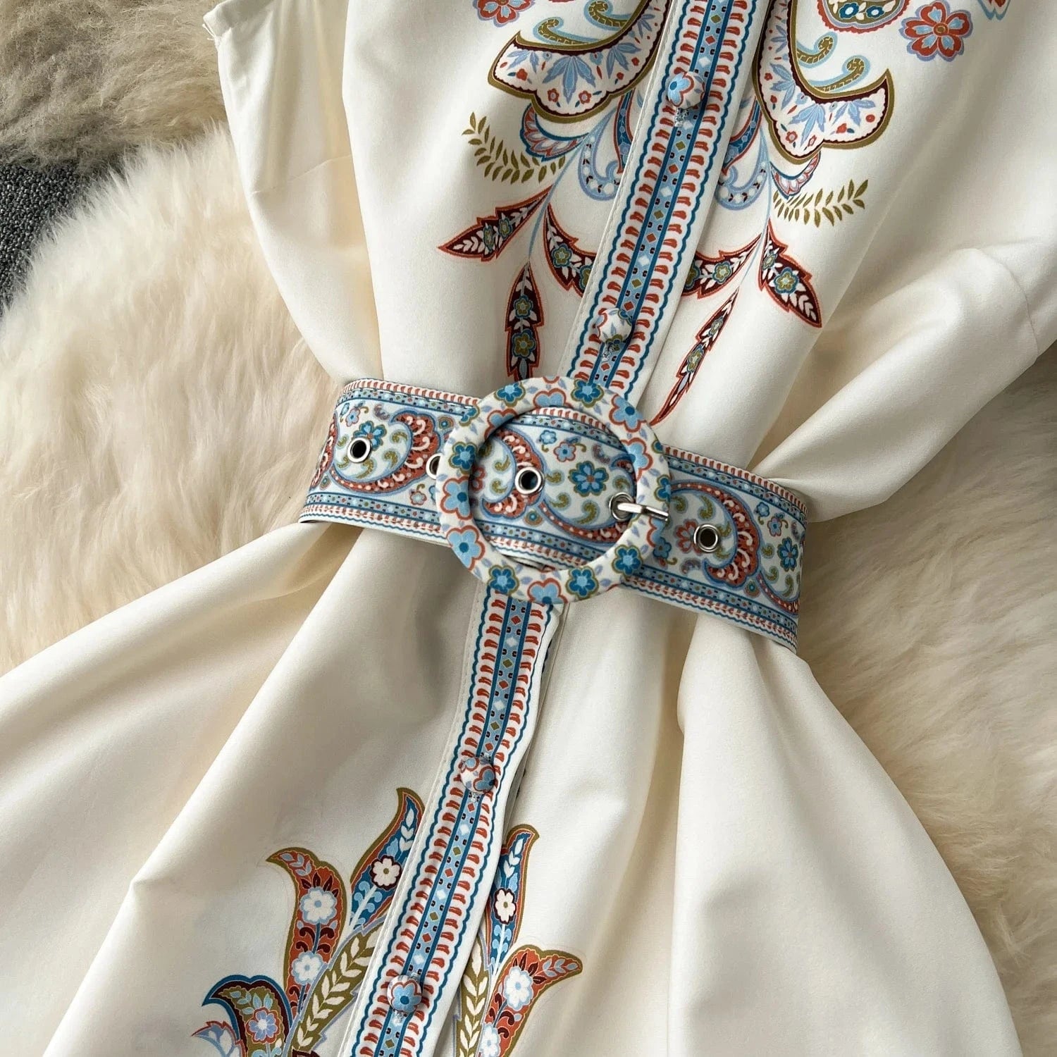 Spring / Summer 2024 Lapel Sleeveless Print Long Dress