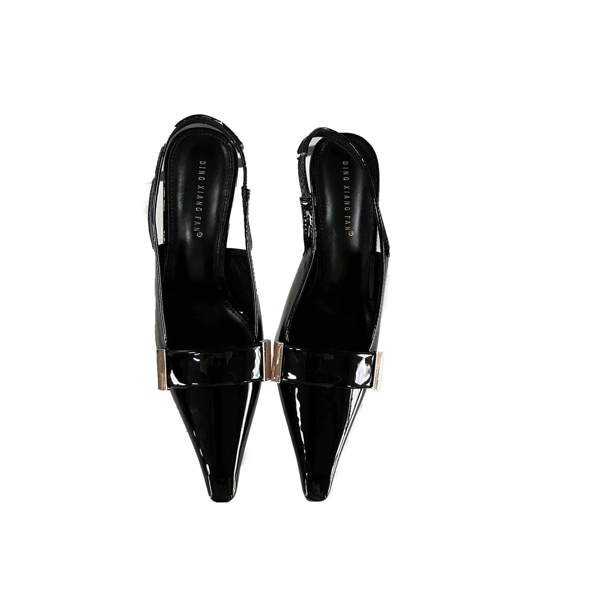 Spring/Summer 2024 New pointed patent leather low-cut high-heeled shoes fashion all-match back-empty stiletto sandals
