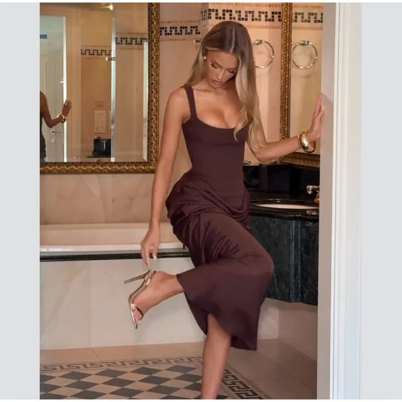 Square Neck Halter Mini Dress - SN Wigs & More