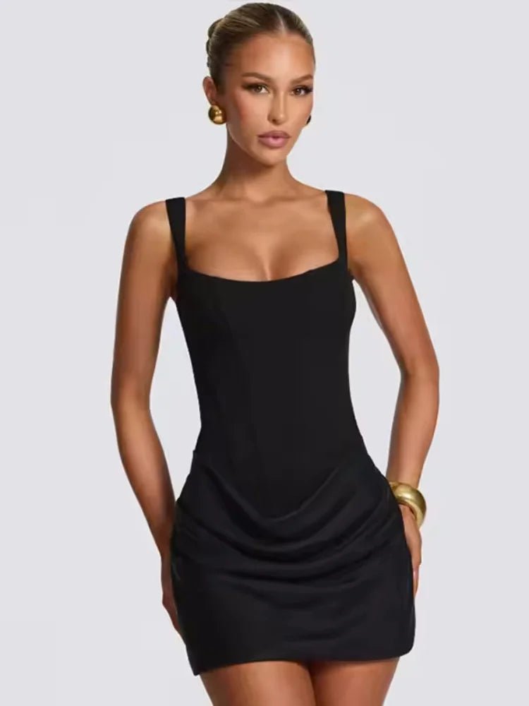 Square Neck Halter Mini Dress - SN Wigs & More
