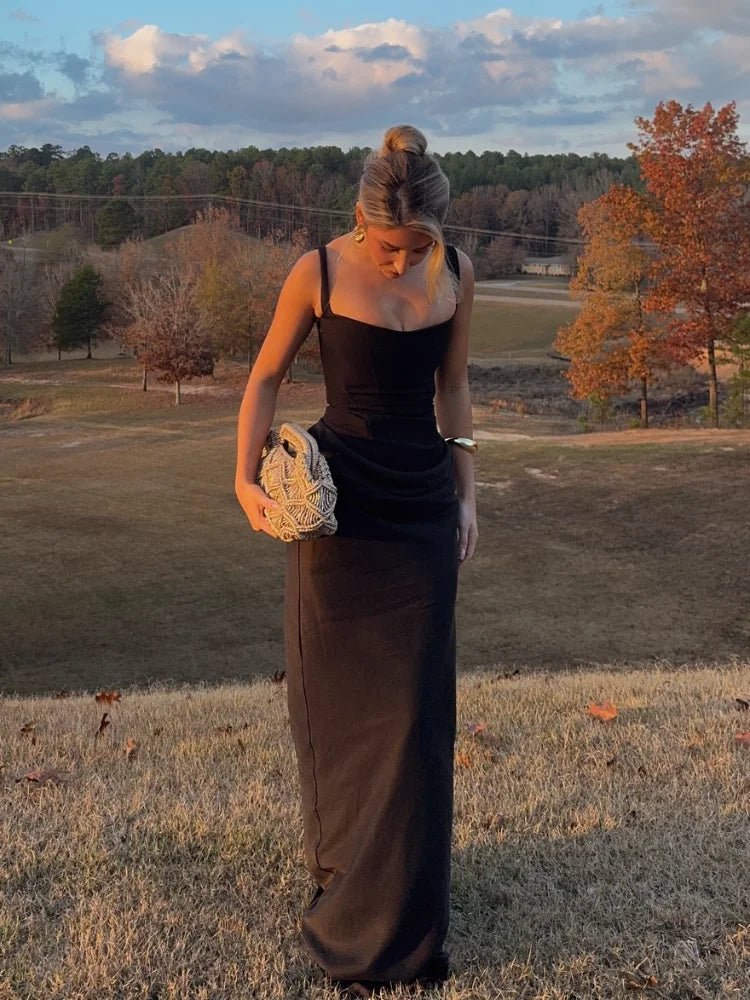 Square Neck Pleated Dress - SN Wigs & More