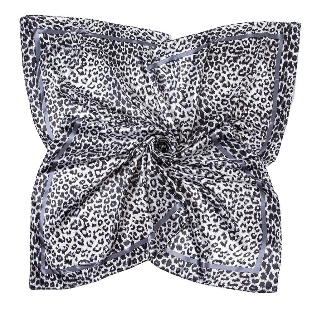 Square Satin Scarf + Leopard Print Design + Bandana Style Neck Scarf For Everyday Wear - SN Wigs & More