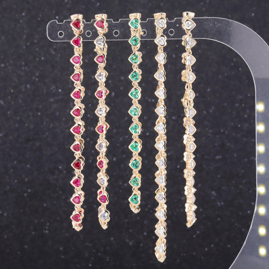 Starsgem S925 9k 10k 14k heart shape bracelet gemstone chain cheap moissanite jewelry