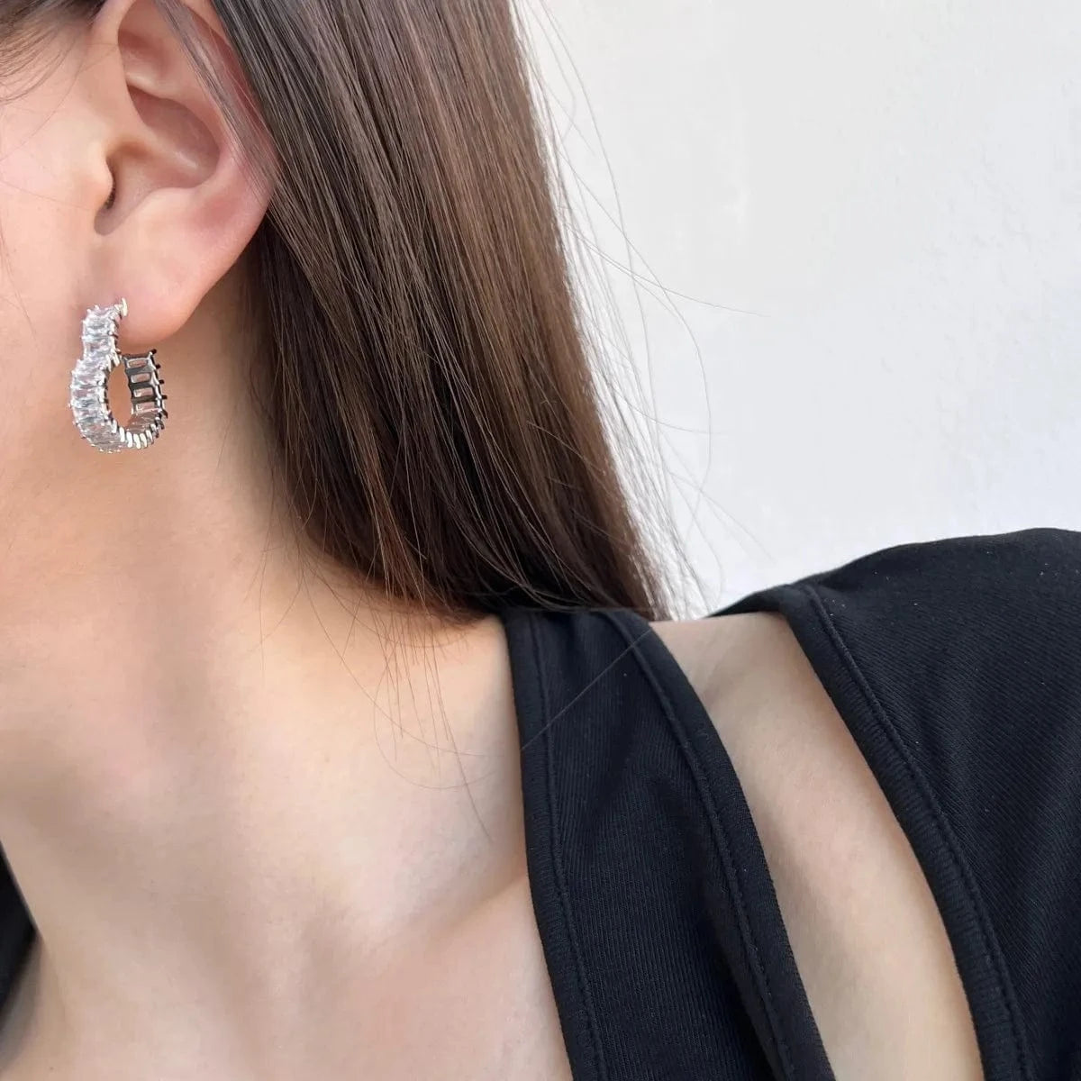 Statement Sparkle Bling Cz Cubic Zirconia Diamond Pink Heart Earring Iced Out 925 Sterling Silver Hoop Earrings Jewelry Women