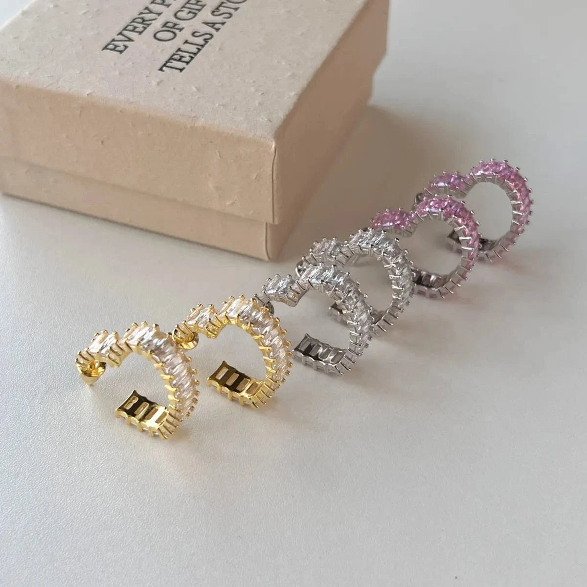 Statement Sparkle Bling Cz Cubic Zirconia Diamond Pink Heart Earring Iced Out 925 Sterling Silver Hoop Earrings Jewelry Women