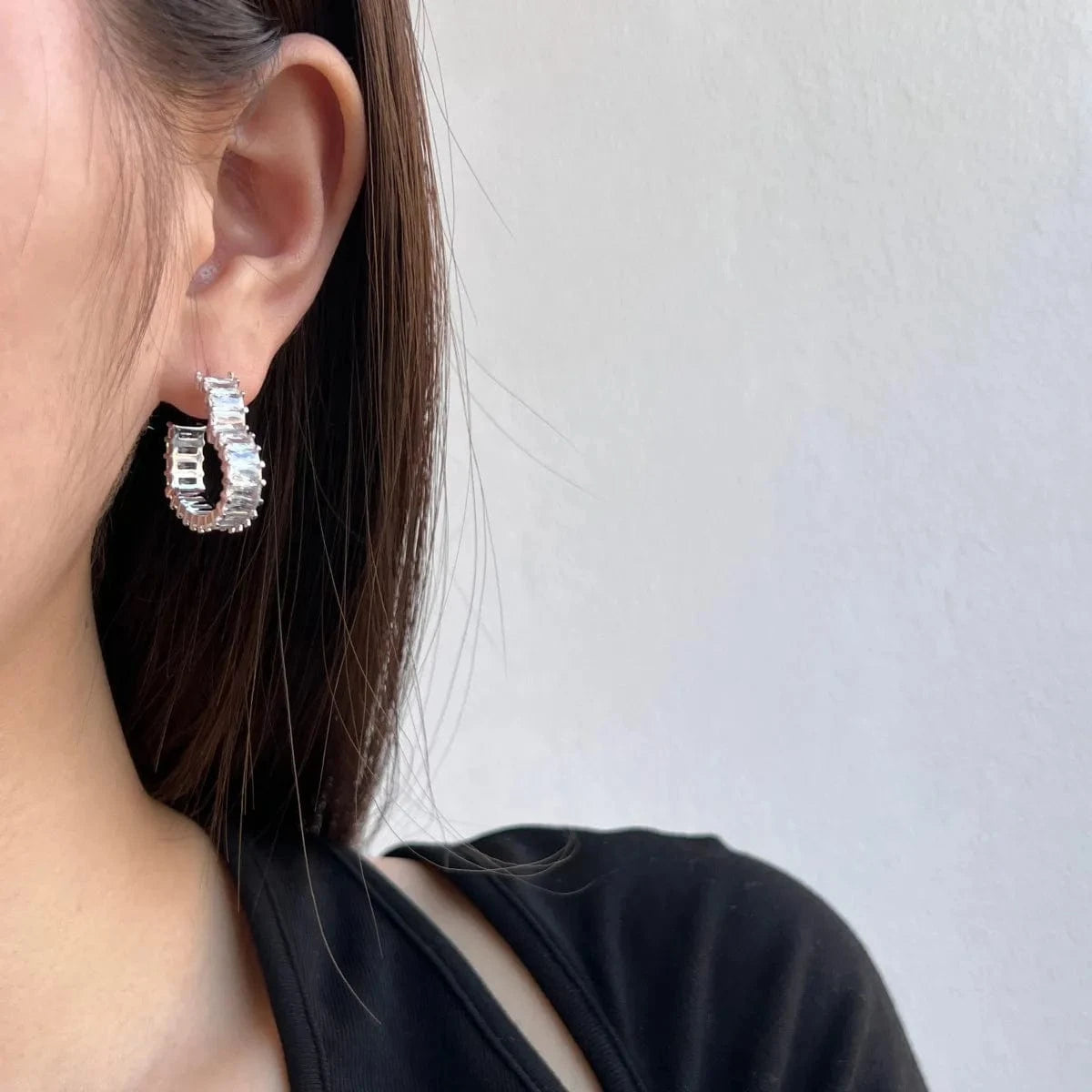 Statement Sparkle Bling Cz Cubic Zirconia Diamond Pink Heart Earring Iced Out 925 Sterling Silver Hoop Earrings Jewelry Women