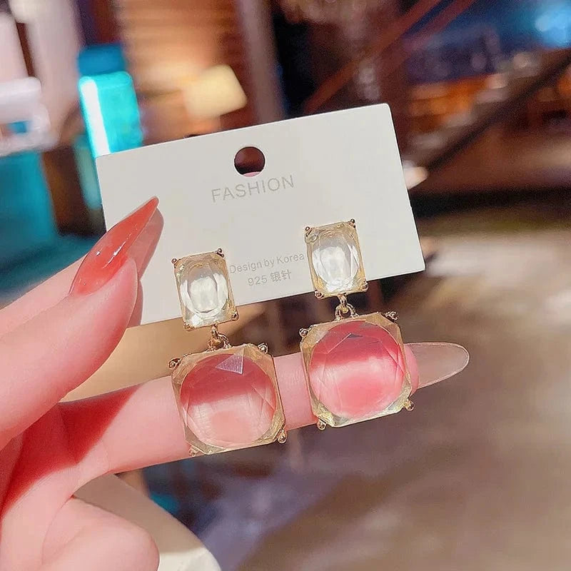 Sterling silver needle A124 gold Japanese and Korean Style Pearl Stud Earrings Women's Moon Star Square Love Butterfly Earrings Sweet Elegant Jewelry