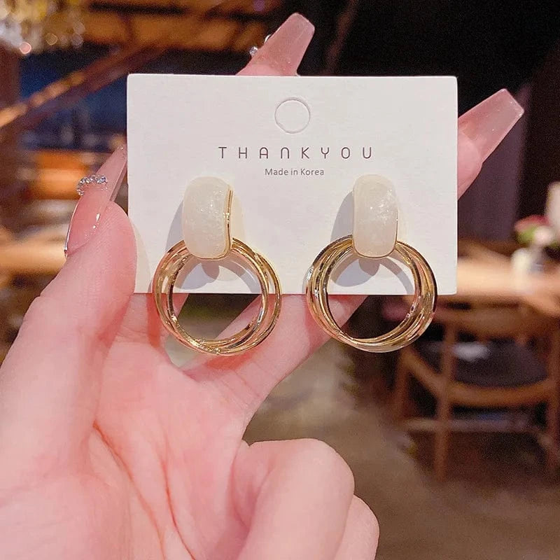 Sterling silver needle E4357 gold Japanese and Korean Style Pearl Stud Earrings Women's Moon Star Square Love Butterfly Earrings Sweet Elegant Jewelry