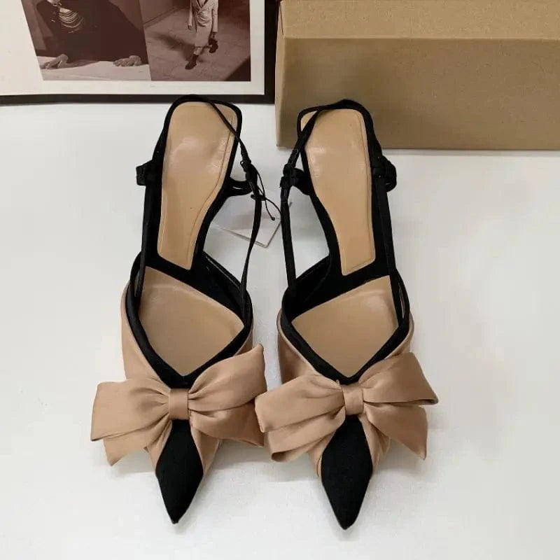 Stilettos Trendy Slingback Fashion Bow Sandals Slippers 2023 Heels for Women