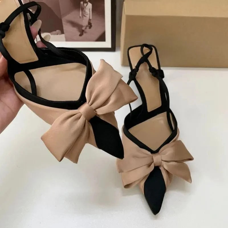 Stilettos Trendy Slingback Fashion Bow Sandals Slippers 2023 Heels for Women