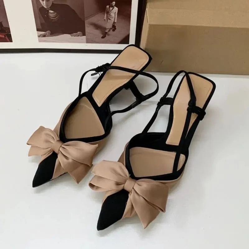Stilettos Trendy Slingback Fashion Bow Sandals Slippers 2023 Heels for Women