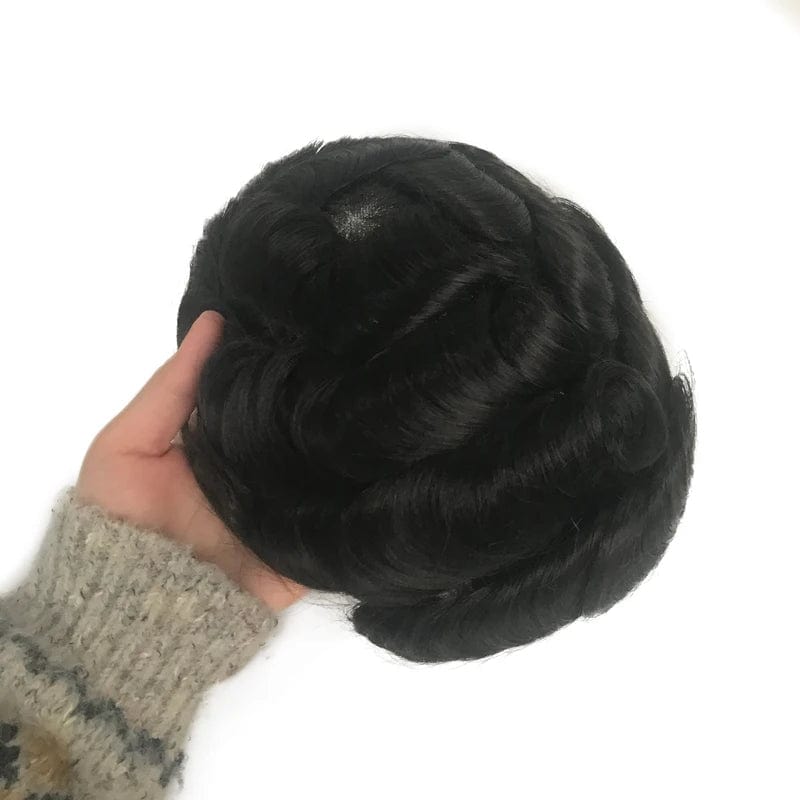 Stock Black Color Lace Front VER Style Base Mono Top Swiss Lace Hair System Realistic Hairline Wholesale hair piece toupee
