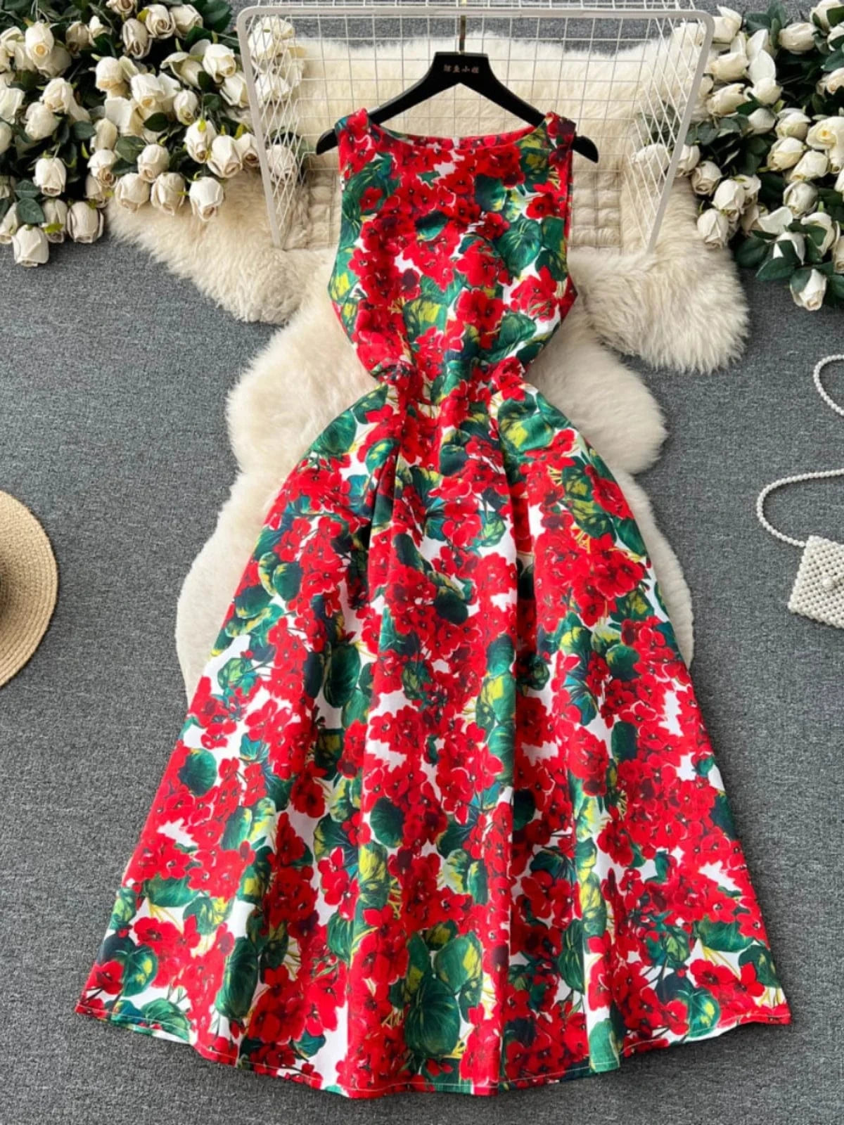 stock Woman Clothes Manufacturer Wholesale Fashion Apparel Elegant Vintage Lady Floral Evening Casual Dresses