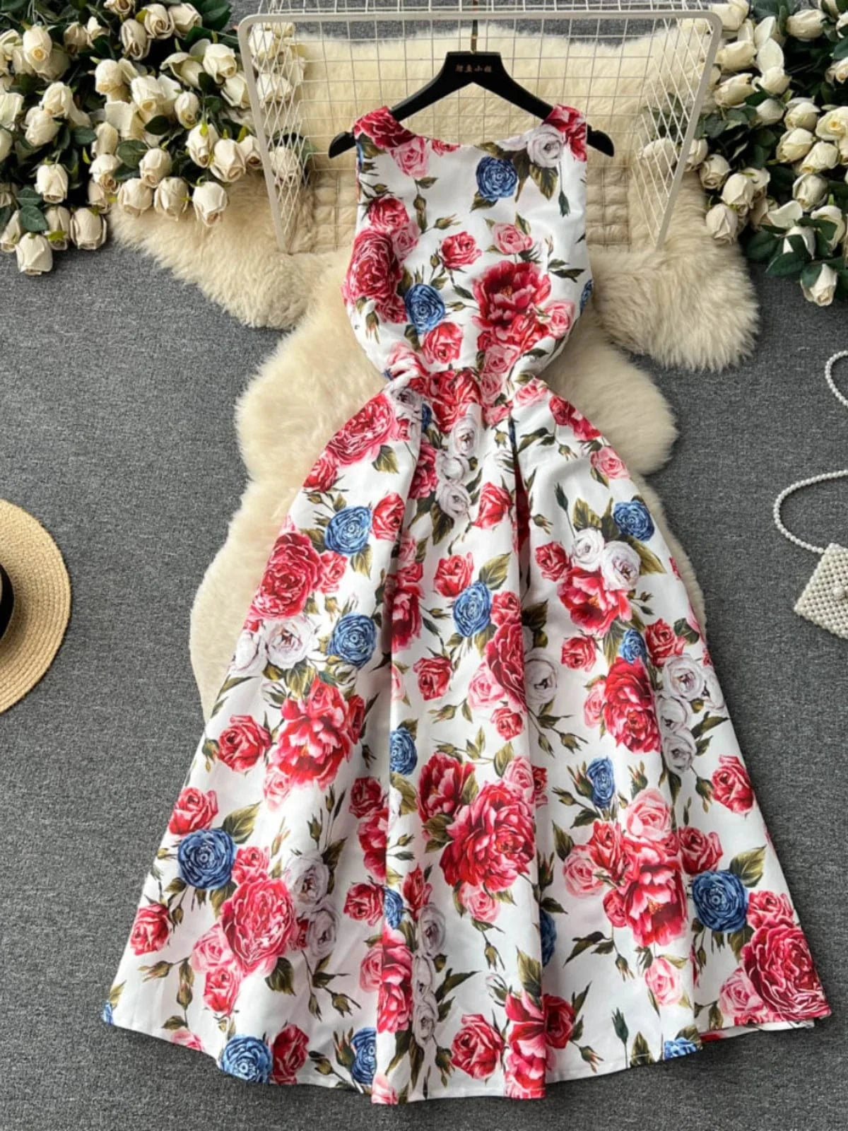 stock Woman Clothes Manufacturer Wholesale Fashion Apparel Elegant Vintage Lady Floral Evening Casual Dresses