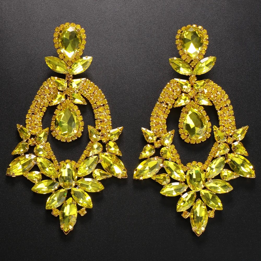 StoneFans Exaggerated Larger Dangle Drop Earrings Geometric Rhinestone Stud Earrings Fashion Jewelry Earring