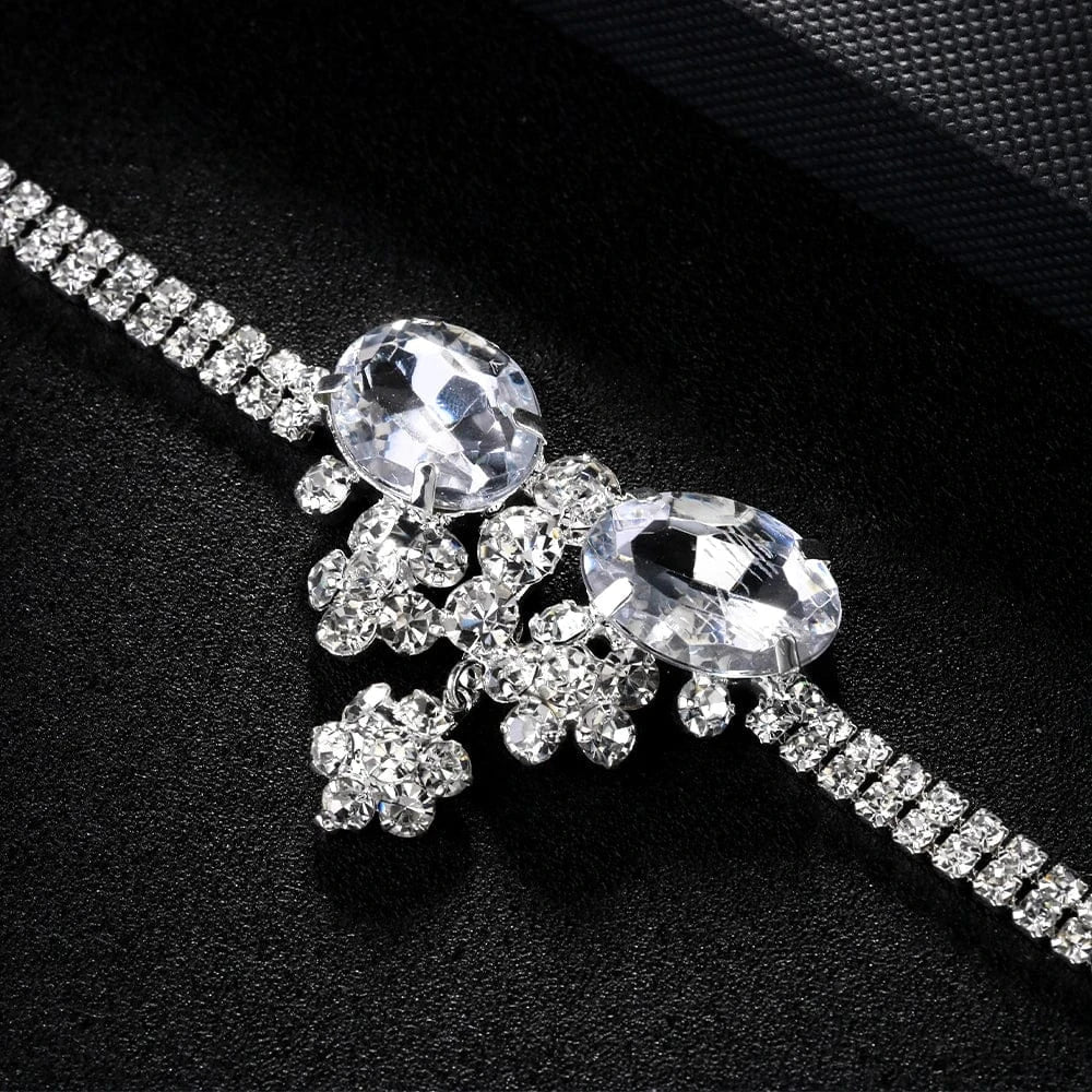 StoneFans Fashion Bowknot Flower Rhinestone Choker Necklace Jewelry For Women Girls Party Gifts Crystal Necklace Wholesale
