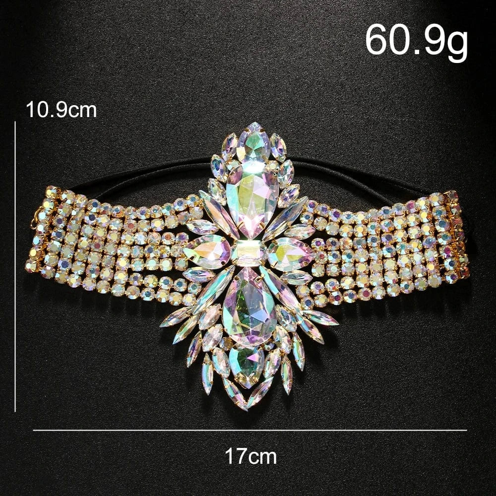 StoneFans Fashion Exaggerated Rhinestone Body Chain Jewelry For Women Statement Leg Chain Nightclub Crystal Sexy Thigh Chain