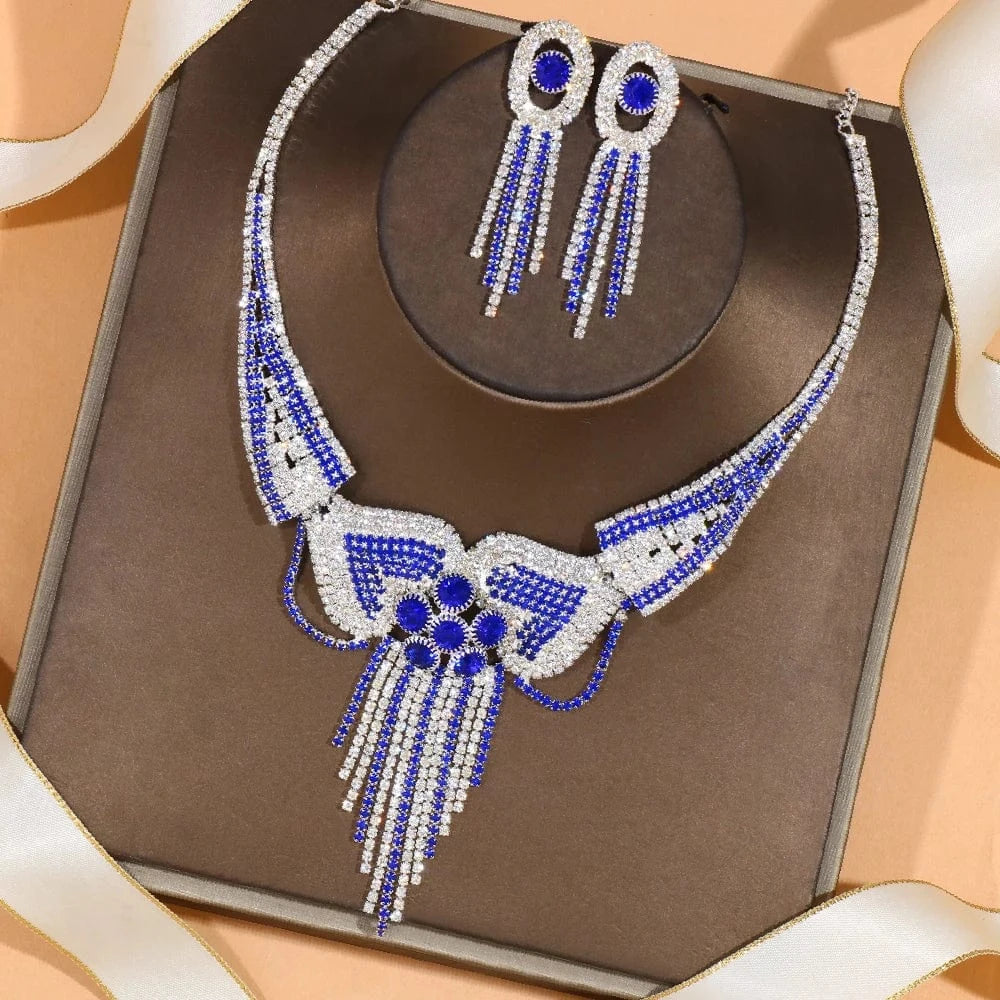 Stonefans Luxury Flowers Rhinestone Bridal Jewelry Sets for Women  Luxury Dubai Nigeria Crystal Wedding Jewelry Sets