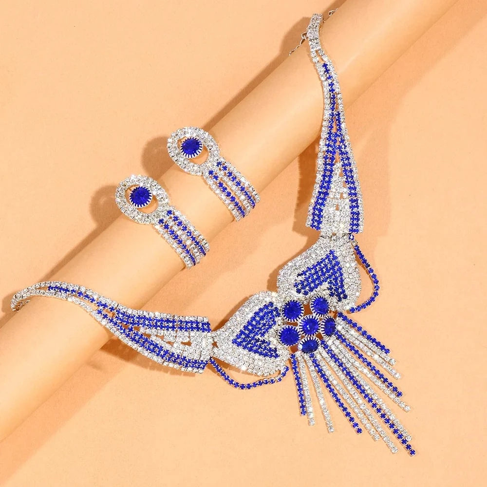 Stonefans Luxury Flowers Rhinestone Bridal Jewelry Sets for Women  Luxury Dubai Nigeria Crystal Wedding Jewelry Sets