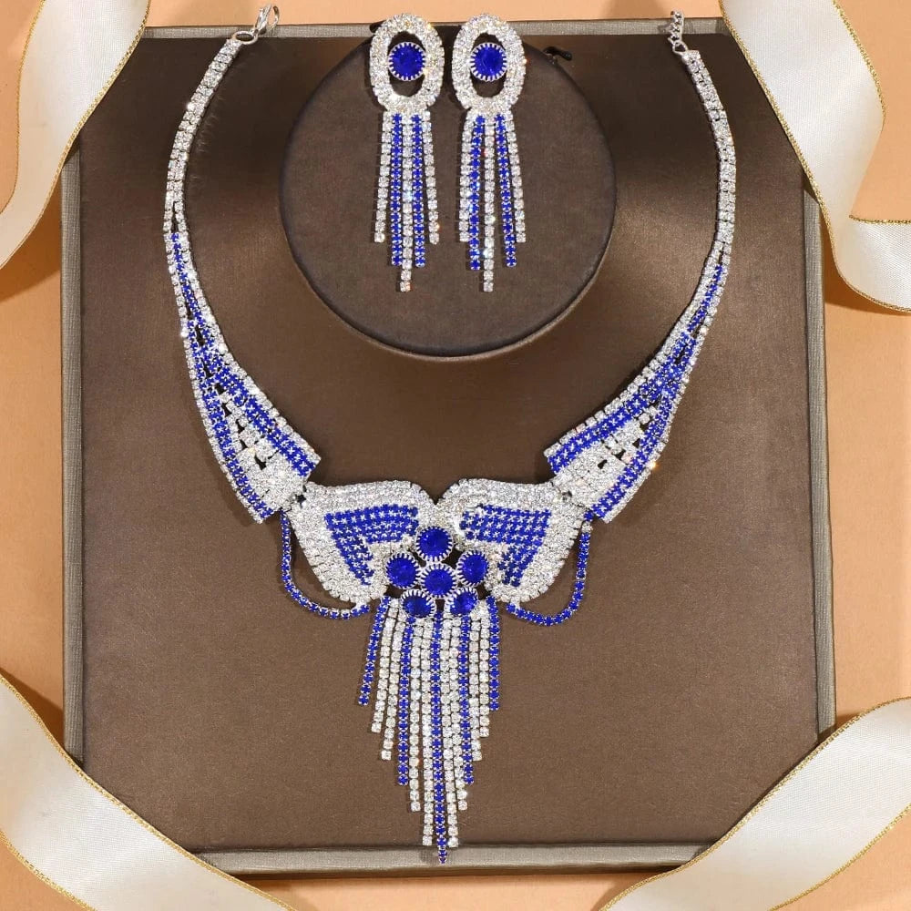 Stonefans Luxury Flowers Rhinestone Bridal Jewelry Sets for Women  Luxury Dubai Nigeria Crystal Wedding Jewelry Sets