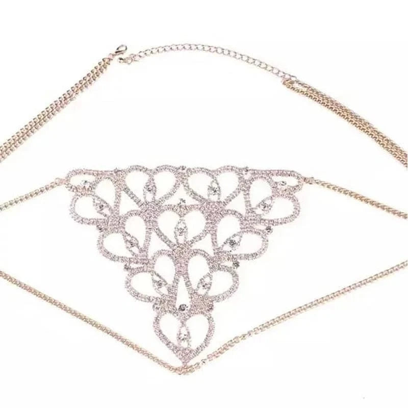 Stonefans Sexy Heart Rhinestone Body Chains Jewelry Waist Round Panties for Women Crystal Underwear Thong Belly Chain Jewelry