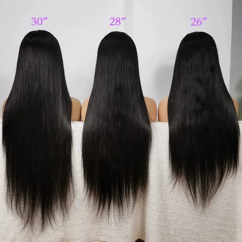 Straight wave / 8 Inches 13x6 Body Wave Lace Front Wigs Pre Plucked 180% Density Transparent Lace Frontal Wig Human Hair for Black Women With Baby Hair