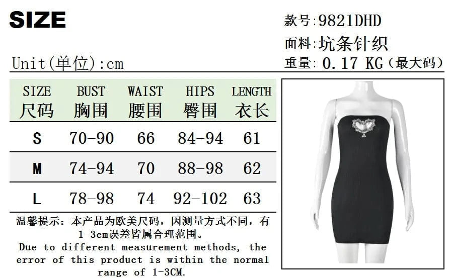 strapless elegant casual dresses rhinestone ribbed solid color women dresses 2024 spring women's clothing