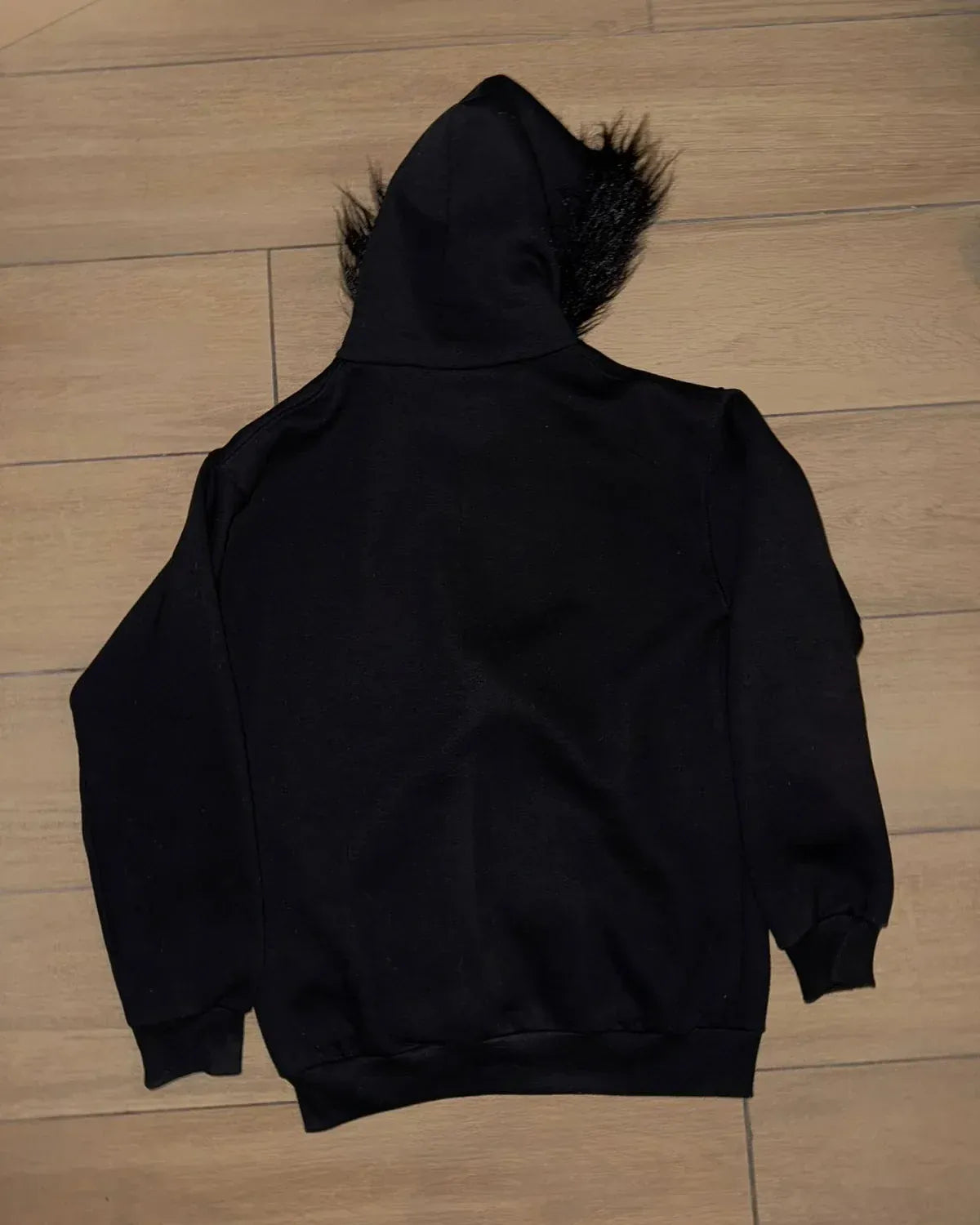 Street Style Gothic Skull Pattern Faux Fur Hoodie Womens Black Zip Up Hoodie Autumn Winter Fashion Slim Fit Coats Y2K Style