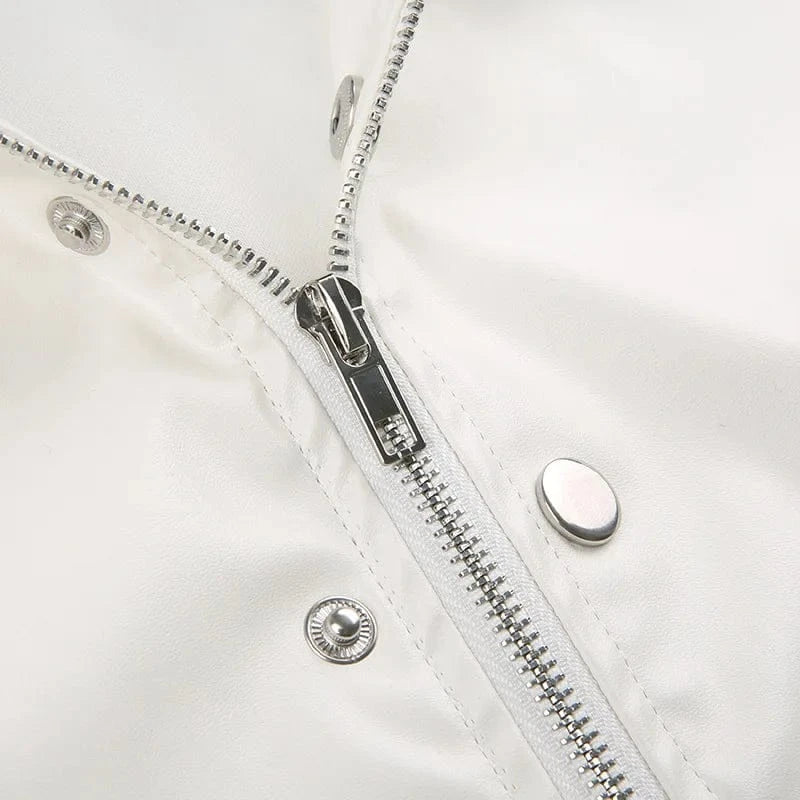 Streetwear PU Womens Jackets Short Motorcycle Jacket Women Crop Top Fall Patchwork  Leather Jacket for Ladies