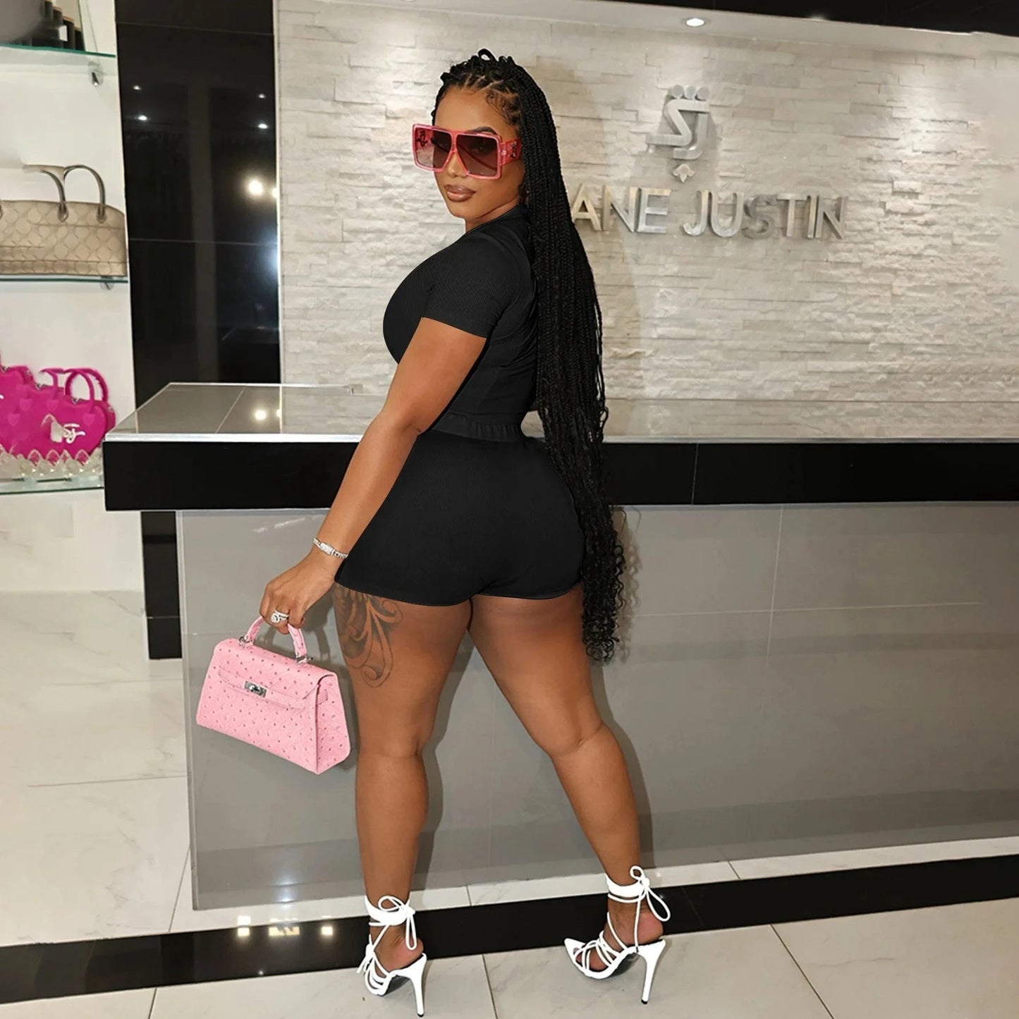 Streetwear Tracksuit Knit Loungewear 2024 Sets  2 Piece Set Casual Knitted Rib Fitness Yoga Wear Two Piece Summer Knit Short Set